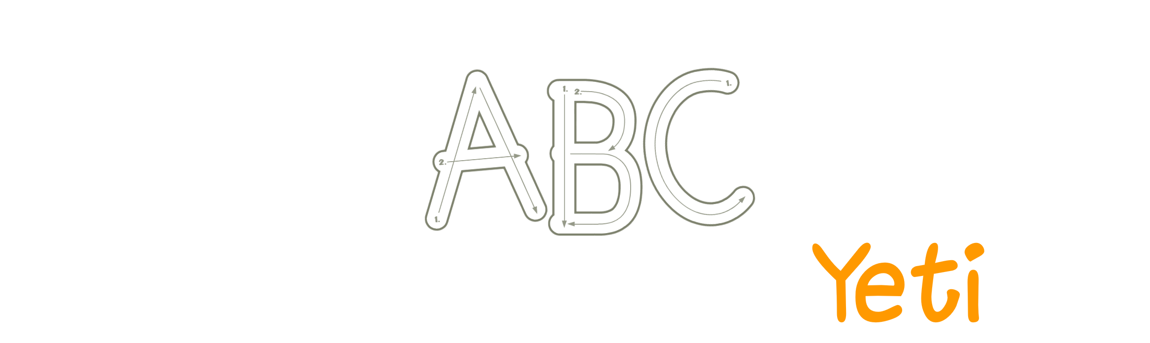 Logo d'ABC avec Yeti, l'application éducative pour apprendre à écrire destinée à l'école maternelle et à l'école primaire.